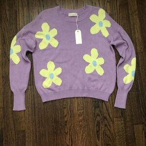 Flower Lavender Women’s Sweater Size S NWT